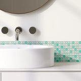 CrystalMosaic 3D Tile Stickers – Self-Adhesive Waterproof Glass-Look Wall Covering for Kitchen & Bathroom (5/10 Pieces)