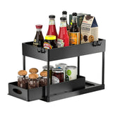 SlideEase 2-Tier Pull-Out Cabinet Organizer – Expandable Under-Sink Storage with Baskets, Hooks & Cup System