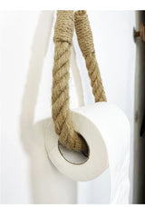 HangEasy Rope Towel & Toilet Paper Holder – Boho-Style, No-Drill Wall-Mount Organizer