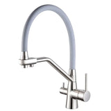 3-Way Kitchen Sink Faucet with Built-In Water Filter and 360° Swivel Spout