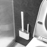 FlexiClean Silicone Toilet Brush Set – Flat Head, Flexible & Hygienic | Wall-Mount for Bathroom & Toilet