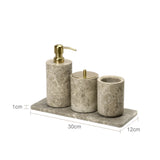 ImperialMarble Emperador Light Bathroom Set – 7-Piece Luxury Natural Marble Collection