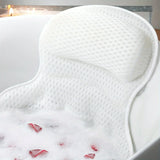 AquaComfort Luxury Bath Pillow – 3D Air Mesh | Neck & Back Support, Suction Cups, Machine Washable