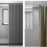 Magneto Foldable Shower Curtain – Magnetic Hem, Waterproof Linen-Style Design with Hooks