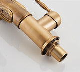 Gold Swan-Shaped Waterfall Bathroom Sink Faucet with Hot and Cold Mixer