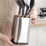 ChefPro – Luxury Stainless Steel Universal Knife Block with Antibacterial Protection