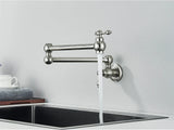 Brushed Gold Wall Mount Kitchen Faucet Premium – Single Cold Water Tap | 360° Swivel Spout | Space Saving Design