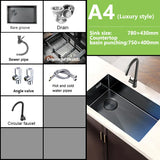 NanoGuard Large Single-Bowl Stainless Steel Kitchen Sink – Rectangular Undermount with Honeycomb Finish