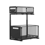 2 Tier Pull Out Cabinet Organizer Premium – Adjustable Under Sink Storage Rack | Sliding Drawer Basket | Spice Jar Storage Solution