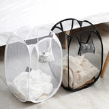AirFold Large Foldable Mesh Laundry Basket – Ventilated Hamper with Side Pocket