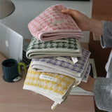 HoundLuxe Vintage Houndstooth Cotton Face Towel – Skin-Friendly, Absorbent & Elegant