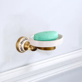 RoyalRetro Antique Brass Bathroom Accessory Set with Ceramic – 5-Piece Vintage Bathroom Collection