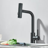SteelFlex Gun Gray Pull-Out Kitchen Faucet – 6 Spray Functions | 360° Rotation | Warm & Cold | 304 Stainless Steel