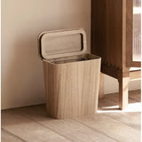 EcoPress Wooden Trash Bin with Lid – Large, Stylish Wastebasket for Home, Office & Modern Living