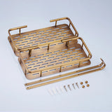 BronzeRoyal Antique Wall Shelf – Solid Brass Soap & Shampoo Basket | Vintage Corner Rack