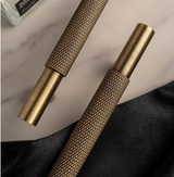 Nurlin Solid Antique Brass Cabinet Handle – Diamond-Cut Cross Knurl T-Bar Handle, Retro & Industrial Design (320mm / 12.6″)