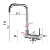 Foldable 360° Swivel Kitchen Faucet with Dual Spray Modes and Hot and Cold Mixer