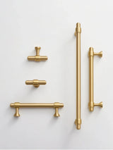 NurlinLux Solid Brass T-Bar Handles – French-Style Luxury Knobs for Cabinets, Drawers & Doors