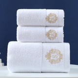 FestiveComfort 3-Piece Luxury Towel Set – 100% Combed Cotton with Jacquard Embroidery