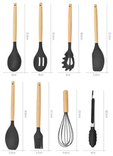 ChefEase – 12-Piece Silicone Kitchen Utensil Set with Wooden Handles