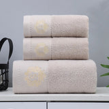 FestiveComfort 3-Piece Luxury Towel Set – 100% Combed Cotton with Jacquard Embroidery