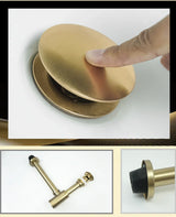 AquaStop Brass Odor-Sealing Sink Drain & Pop-Up Trap Set – Premium Bathroom & Vanity Drain Kit