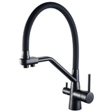 3-Way Kitchen Sink Faucet with Built-In Water Filter and 360° Swivel Spout