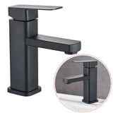 Modern Deck Mounted Black and Chrome Bathroom Faucet with Dual Temperature Mixer