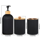 BambooZen 3-Piece Bathroom Counter Set – Plastic & Natural Bamboo