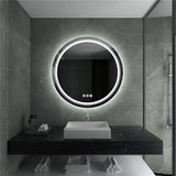 Luvodi Round Smart LED Bathroom Mirror – Touchscreen, Anti-Fog & Adjustable Lighting (24-Inch)
