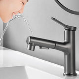 Modern White Pull-Out Bathroom Sink Faucet – Single Handle Brass Basin Mixer