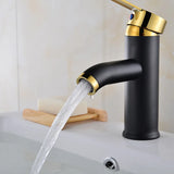 Matte Black Stainless Steel Bathroom Sink Faucet with Single Handle Hot and Cold Mixer