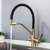 3-Way Kitchen Sink Faucet with Built-In Water Filter and 360° Swivel Spout