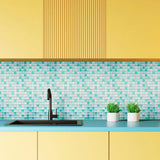 CrystalMosaic 3D Tile Stickers – Self-Adhesive Waterproof Glass-Look Wall Covering for Kitchen & Bathroom (5/10 Pieces)