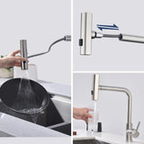 SteelFlex Gun Gray Pull-Out Kitchen Faucet – 6 Spray Functions | 360° Rotation | Warm & Cold | 304 Stainless Steel