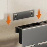 ChefSpace Wall-Mounted Knife Holder with Cutting Board Storage – Stainless Steel | Space-Saving Kitchen Organizer