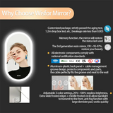 LumiOval LED Anti-Fog Bathroom Mirror – 20 x 31.5 in Modern Lighted Wall Vanity Mirror with Aluminum Frame