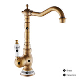 RegalWall Antique Brass Wall-Mount Faucet – Hot & Cold Water Mixer for Kitchen & Bathroom