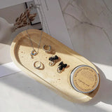 AureliaStone Luxury Limestone Bathroom Set – Toothbrush Holder, Soap Dispenser & Tray