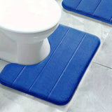 SoftStripe Bathroom U-Shaped Rug – Soft, Non-Slip & Quick-Drying Microfiber Mat