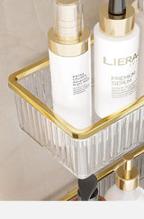 ClearSpace Acrylic Corner Shelf – Drill-Free Wall Organizer for Bathroom, Makeup & Shampoo
