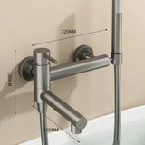 Wall Mounted Bathtub Faucet with Swivel Spout and Hand Shower – Durable Stainless Steel Hot and Cold Mixer