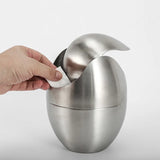 LuxBin Mini Stainless Steel Trash Can – 1.5L Compact Desk Bin with Swing Lid
