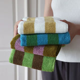RetroStripe Luxe Cotton Towel – Striped Luxury Towel in Hotel Quality