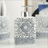 BohoCharm 4-Piece Ceramic Bathroom Set – Handcrafted Vintage Style