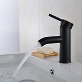 Matte Black Stainless Steel Bathroom Sink Faucet with Single Handle Hot and Cold Mixer