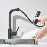 Modern Pull-Down Kitchen Faucet with 360° Swivel and Waterfall Spray Finish