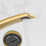 Curved Brass Bathroom Sink Faucet with Single Handle Hot and Cold Mixer