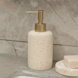 Travella Travertine Bathroom Set – Luxury Stone Soap Dispenser & Bathroom Organizer