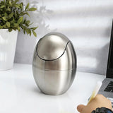 LuxBin Mini Stainless Steel Trash Can – 1.5L Compact Desk Bin with Swing Lid